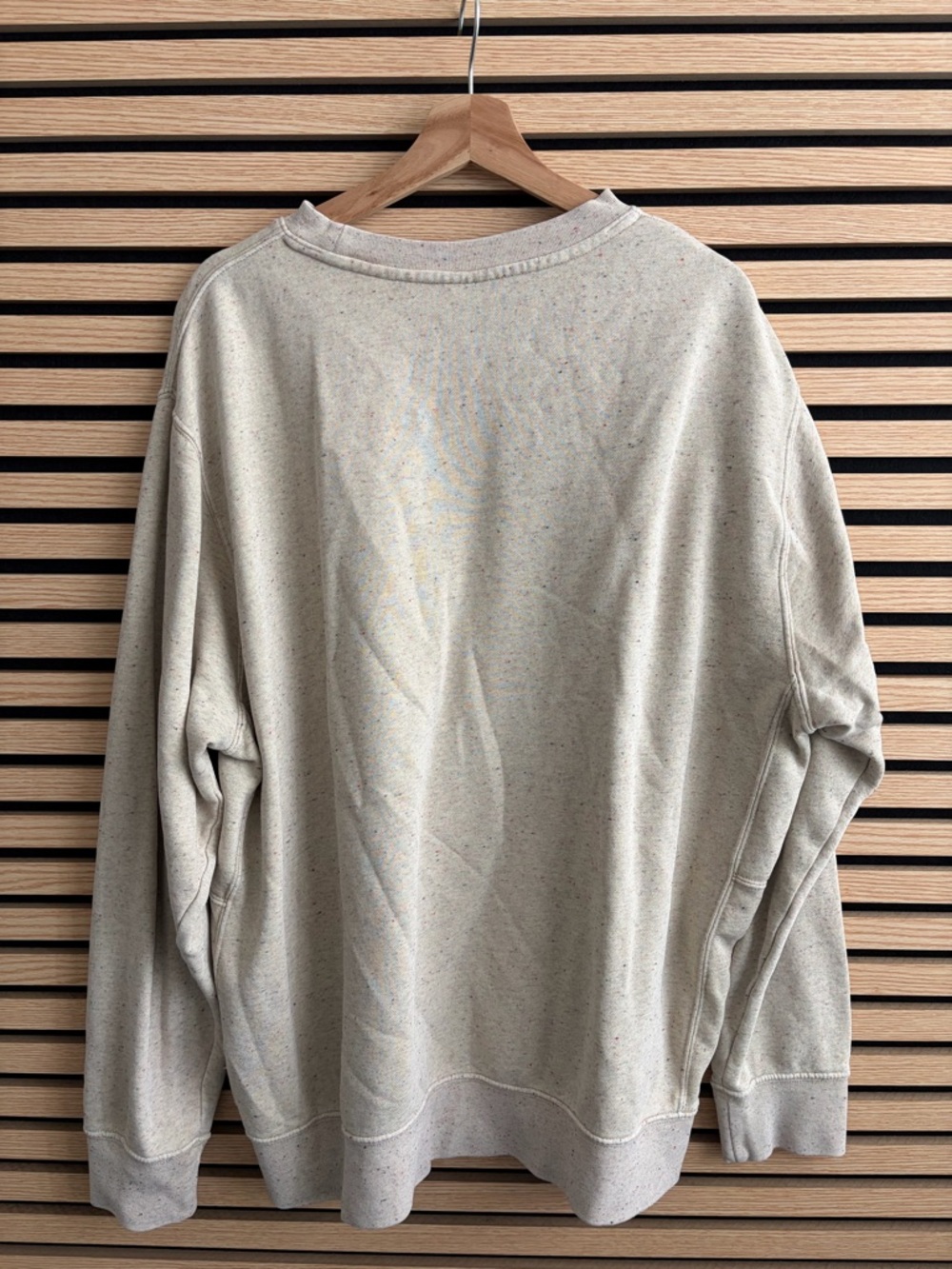 Nike Men's Cream Speckled Crewneck Sweatshirt - Picture 2 of 3